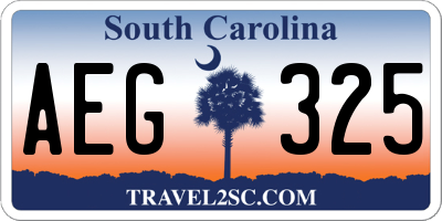 SC license plate AEG325