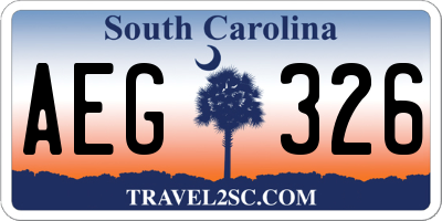 SC license plate AEG326