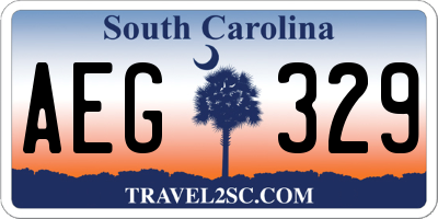 SC license plate AEG329