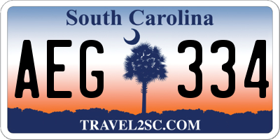 SC license plate AEG334