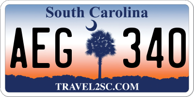 SC license plate AEG340