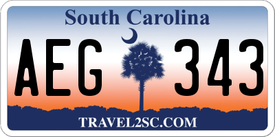 SC license plate AEG343