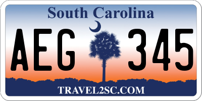 SC license plate AEG345