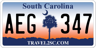 SC license plate AEG347