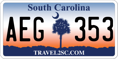 SC license plate AEG353