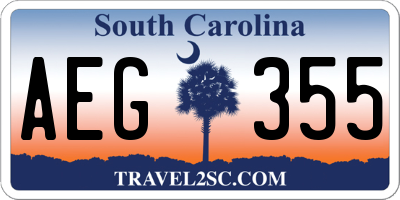 SC license plate AEG355
