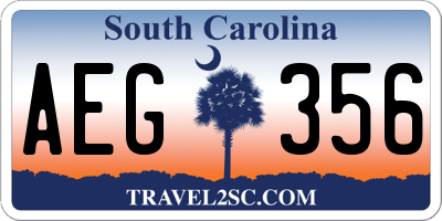 SC license plate AEG356