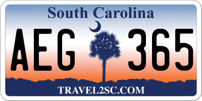 SC license plate AEG365