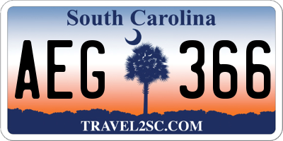 SC license plate AEG366