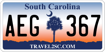 SC license plate AEG367