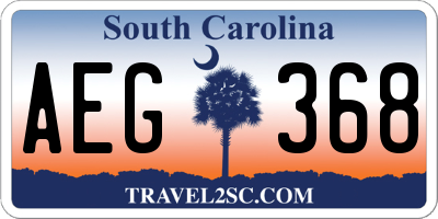 SC license plate AEG368