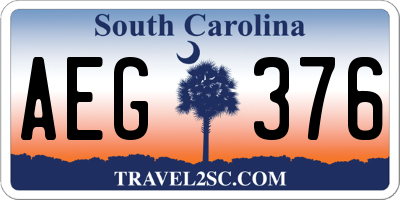 SC license plate AEG376