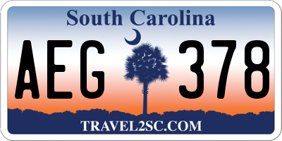 SC license plate AEG378