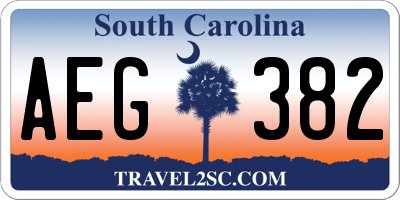 SC license plate AEG382