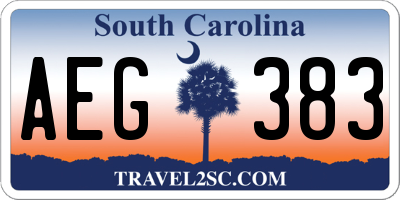 SC license plate AEG383
