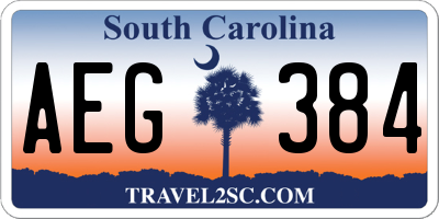 SC license plate AEG384
