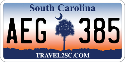 SC license plate AEG385