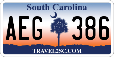 SC license plate AEG386