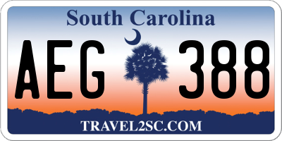 SC license plate AEG388