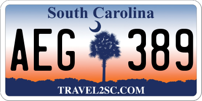 SC license plate AEG389