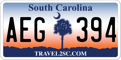 SC license plate AEG394