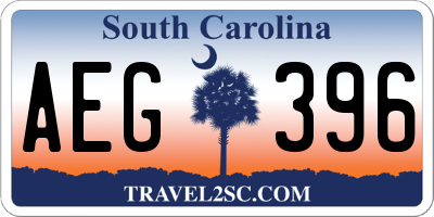 SC license plate AEG396