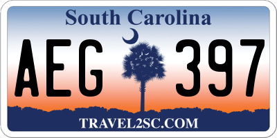 SC license plate AEG397