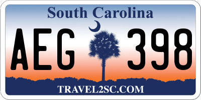SC license plate AEG398