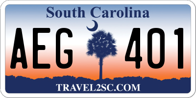 SC license plate AEG401