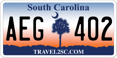 SC license plate AEG402