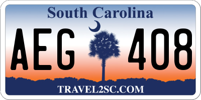 SC license plate AEG408