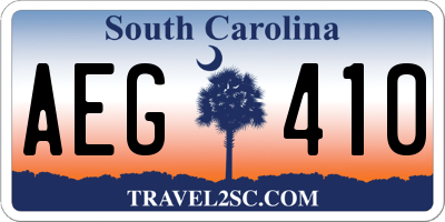 SC license plate AEG410