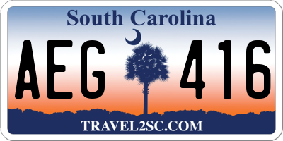 SC license plate AEG416
