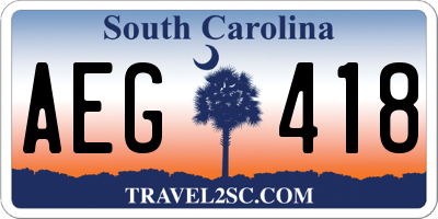 SC license plate AEG418