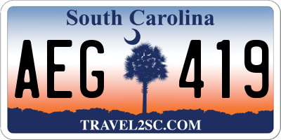 SC license plate AEG419