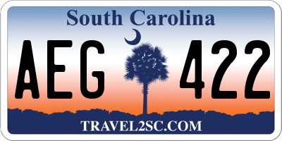 SC license plate AEG422