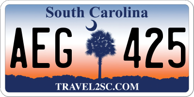 SC license plate AEG425