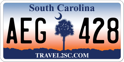 SC license plate AEG428
