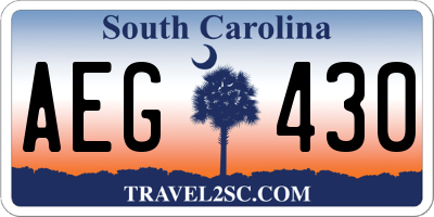 SC license plate AEG430