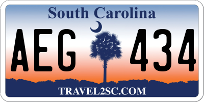 SC license plate AEG434