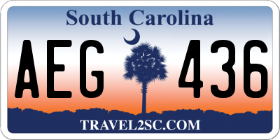 SC license plate AEG436