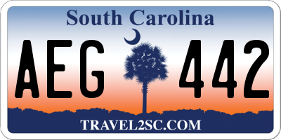 SC license plate AEG442