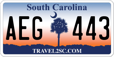 SC license plate AEG443