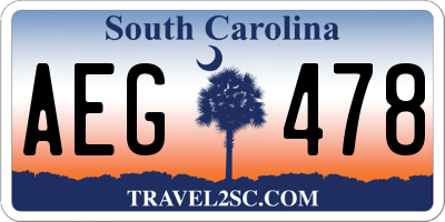 SC license plate AEG478