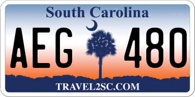 SC license plate AEG480