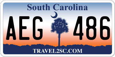 SC license plate AEG486