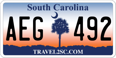 SC license plate AEG492