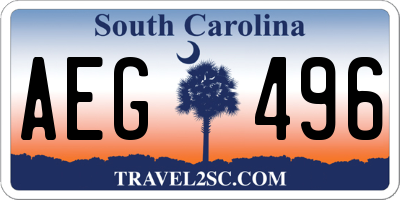 SC license plate AEG496