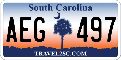 SC license plate AEG497