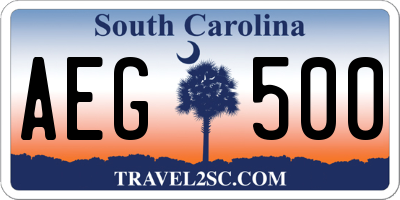 SC license plate AEG500